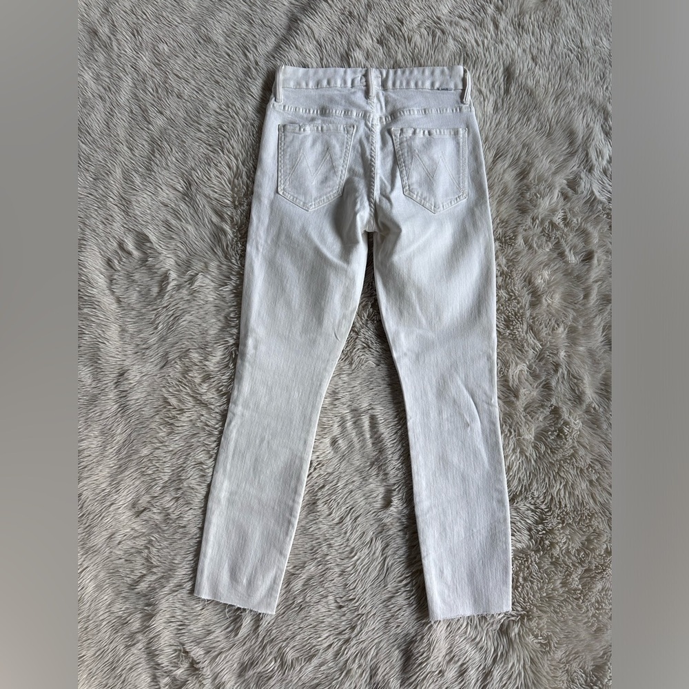MOTHER Denim The High Waisted Looker White Skinny Jeans Whipping The Cream Sz 27 - Picture 15 of 15